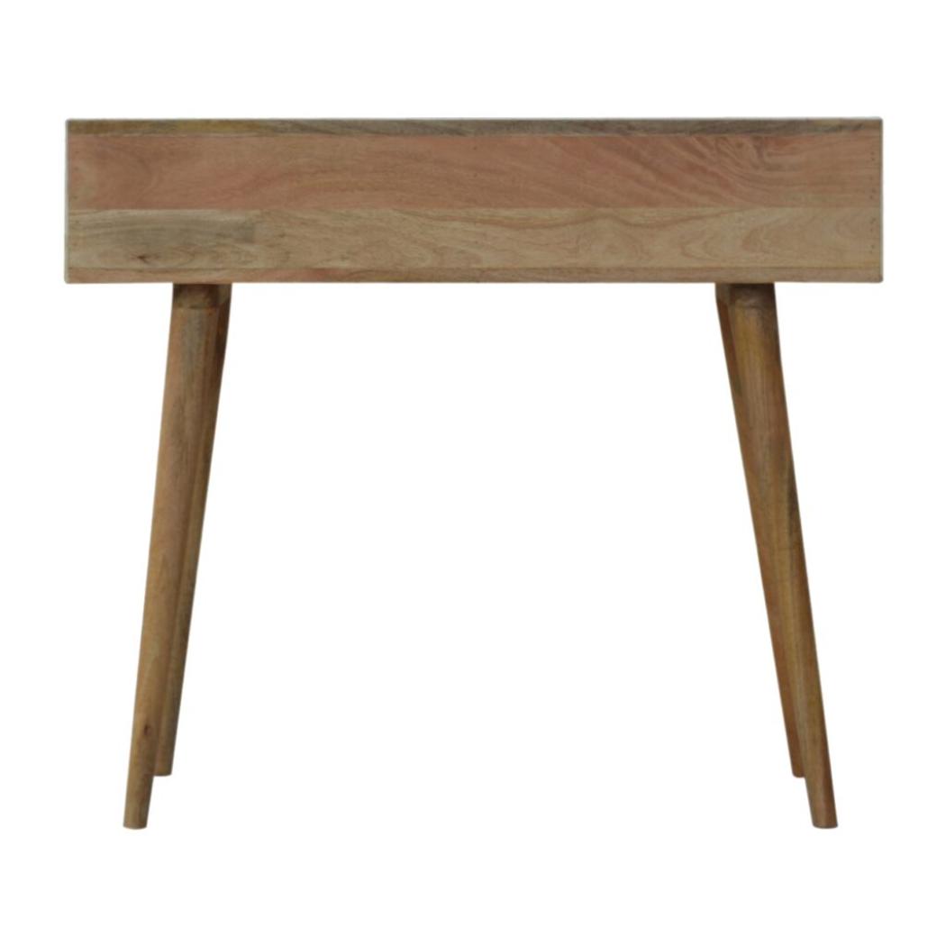 Taupe Floral Bone Inlay Console Table | Solid Mango Wood | Handcrafted Hallway Furniture