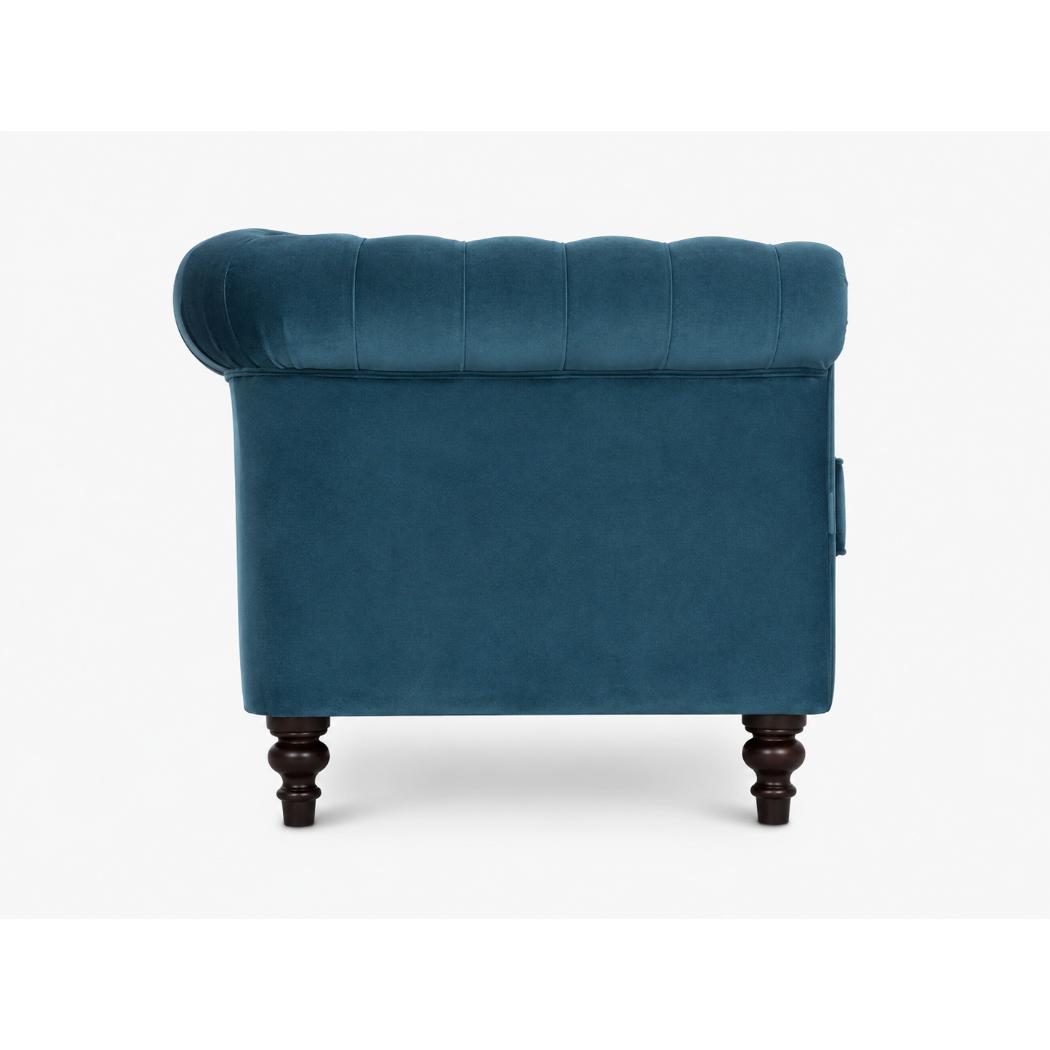 Teal Chesterfield Sofa | Velvet Upholstery | Solid Mango Wood Frame | Classic Seating