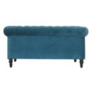 Teal Chesterfield Sofa | Velvet Upholstery | Solid Mango Wood Frame | Classic Seating