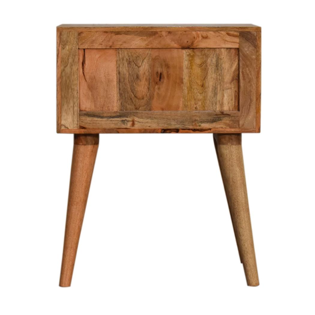 Teal Duo Bedside Table | Solid Mango Wood | Oak Finish | 2 Drawers