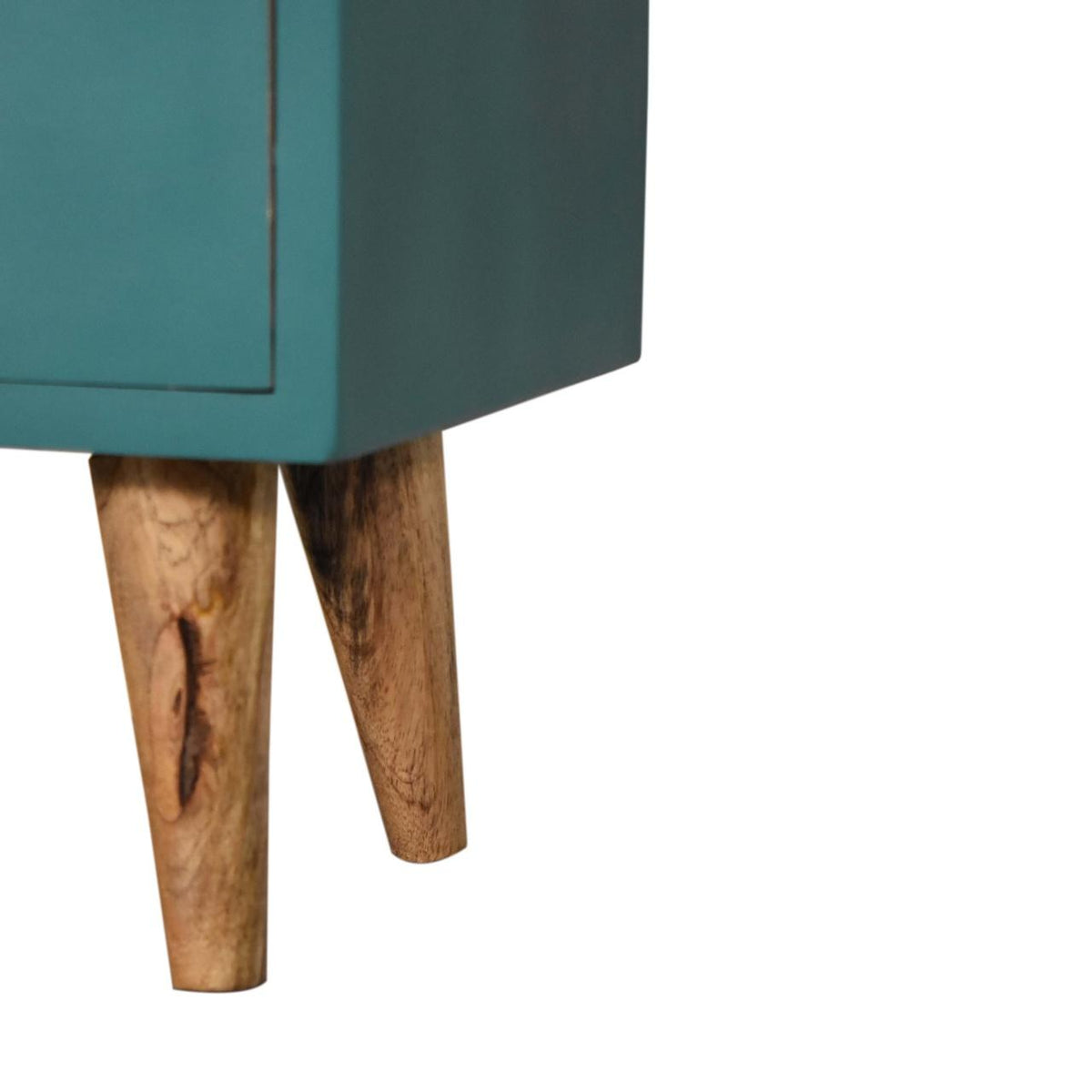 Teal Hand-Painted Bedside Table | Artisan Finish | Compact Bedroom Storage