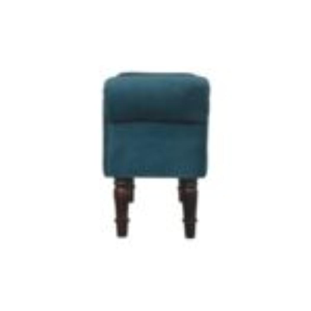 Teal Velvet Hallway Bench | Solid Mango Wood Frame | Upholstered Accent Seating