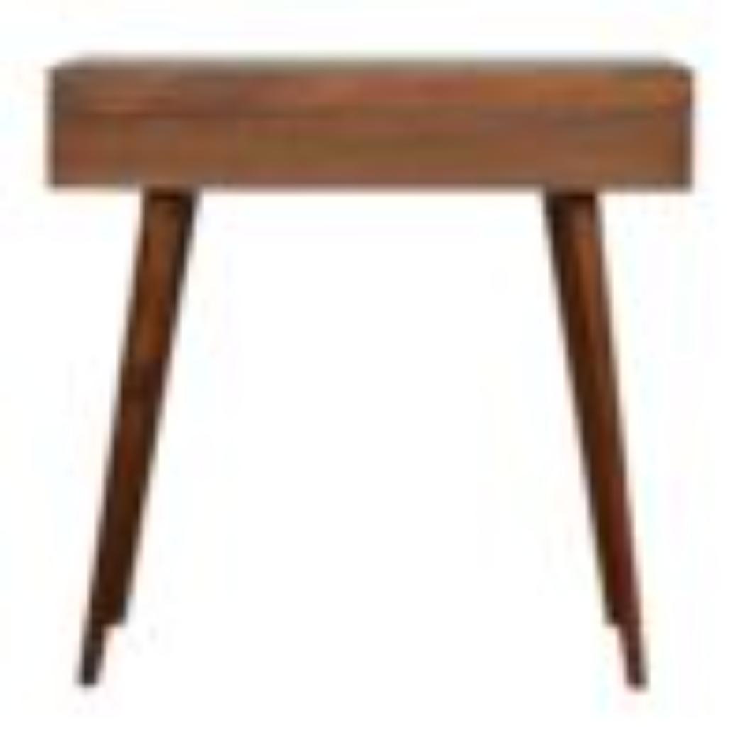 Tile Carved Console Table | Solid Mango Wood | Chestnut Finish | Hallway Storage