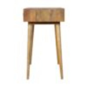 Tile Carved Console Table | Solid Mango Wood | Natural Finish | Hallway Display Table