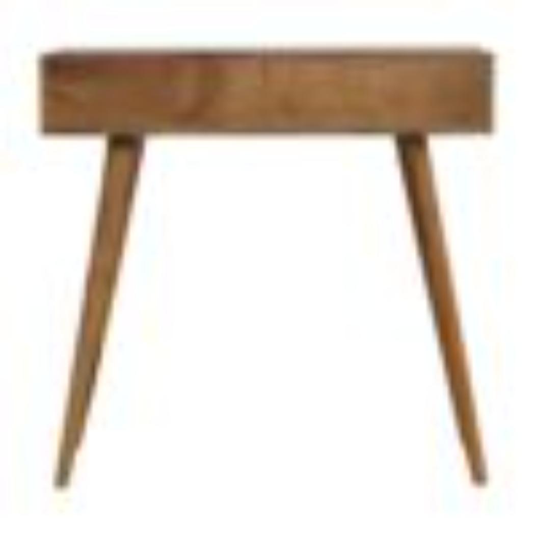 Tile Carved Console Table | Solid Mango Wood | Natural Finish | Hallway Display Table