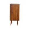 Tile Carved Storage Chest | Solid Mango Wood | Chestnut Finish | Artisan Drawer Cabinet