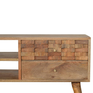 Tile Carved TV Unit | Decorative Media Storage | Statement Entertainment Cabinet