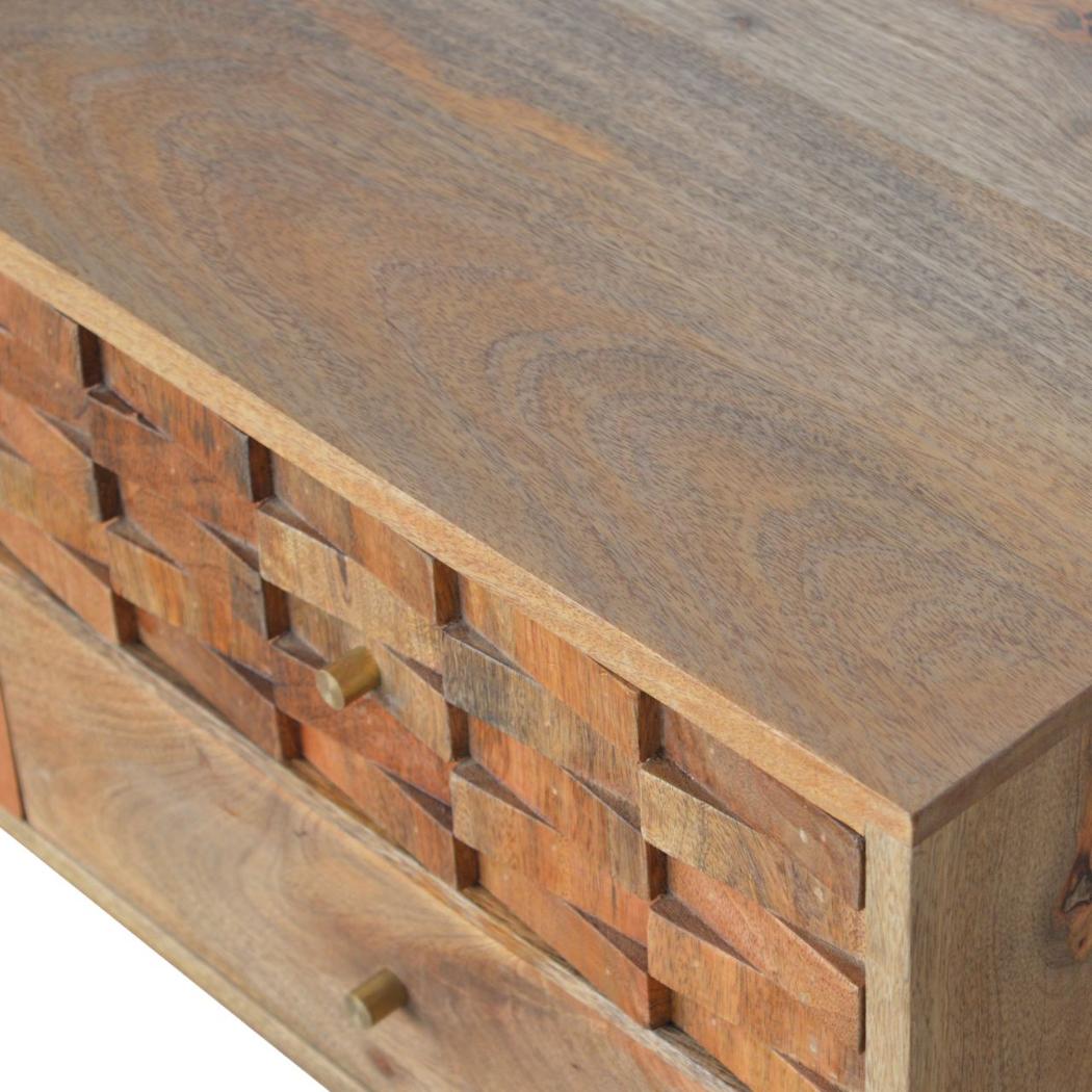 Tile Carved TV Unit | Decorative Media Storage | Statement Entertainment Cabinet