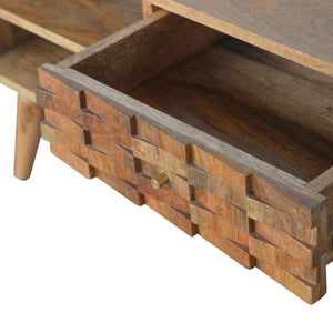 Tile Carved TV Unit | Decorative Media Storage | Statement Entertainment Cabinet