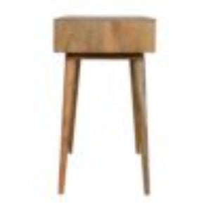Tile Carved Writing Desk | Solid Mango Wood | Open Storage Slot | Artisan Office Table