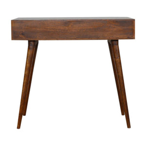 Tile Writing Desk | Solid Mango Wood | Chestnut Finish | Compact Home Office Table