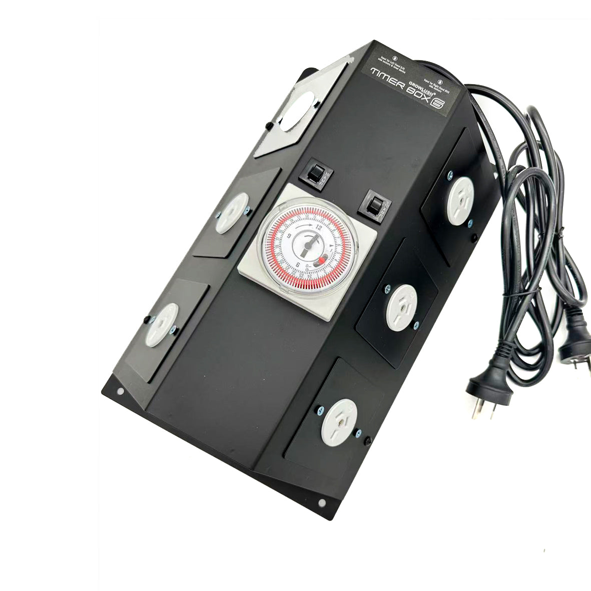 Growlush Timer Box 6 | Six-Outlet HID Lighting Timer | 24-Hour Programmable | 4000W Max