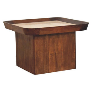 Travertine-Top Tray Coffee Table | Stone Living Room Centrepiece