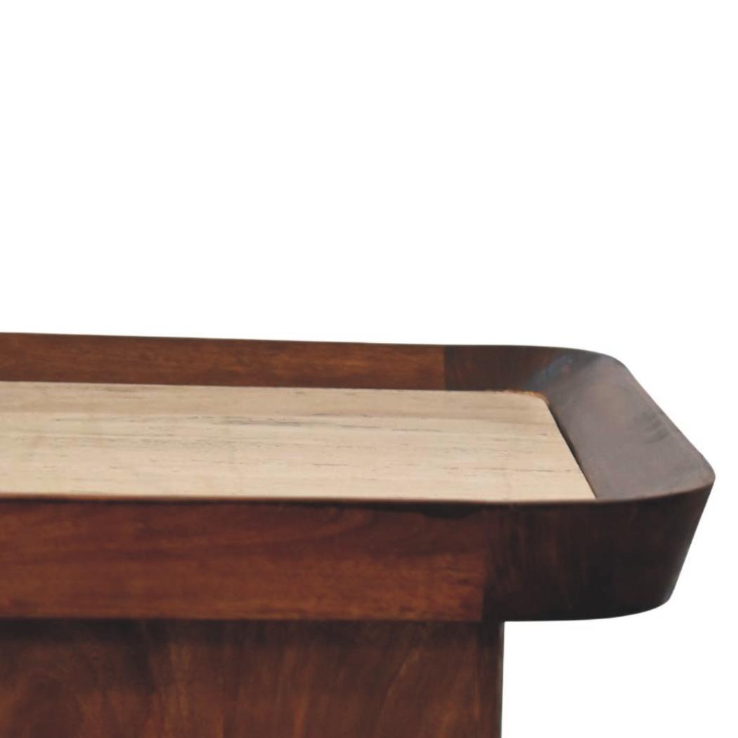 Travertine-Top Tray Coffee Table | Stone Living Room Centrepiece