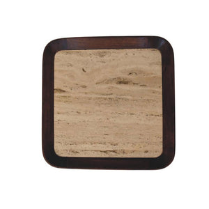 Travertine-Top Tray Coffee Table | Stone Living Room Centrepiece