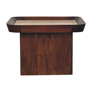 Travertine-Top Tray Coffee Table | Stone Living Room Centrepiece