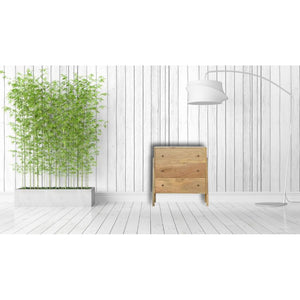 Trestle Mango Wood Chest of Drawers | 3 Drawers | Oak Finish