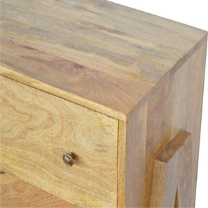 Trestle Mango Wood Chest of Drawers | 3 Drawers | Oak Finish