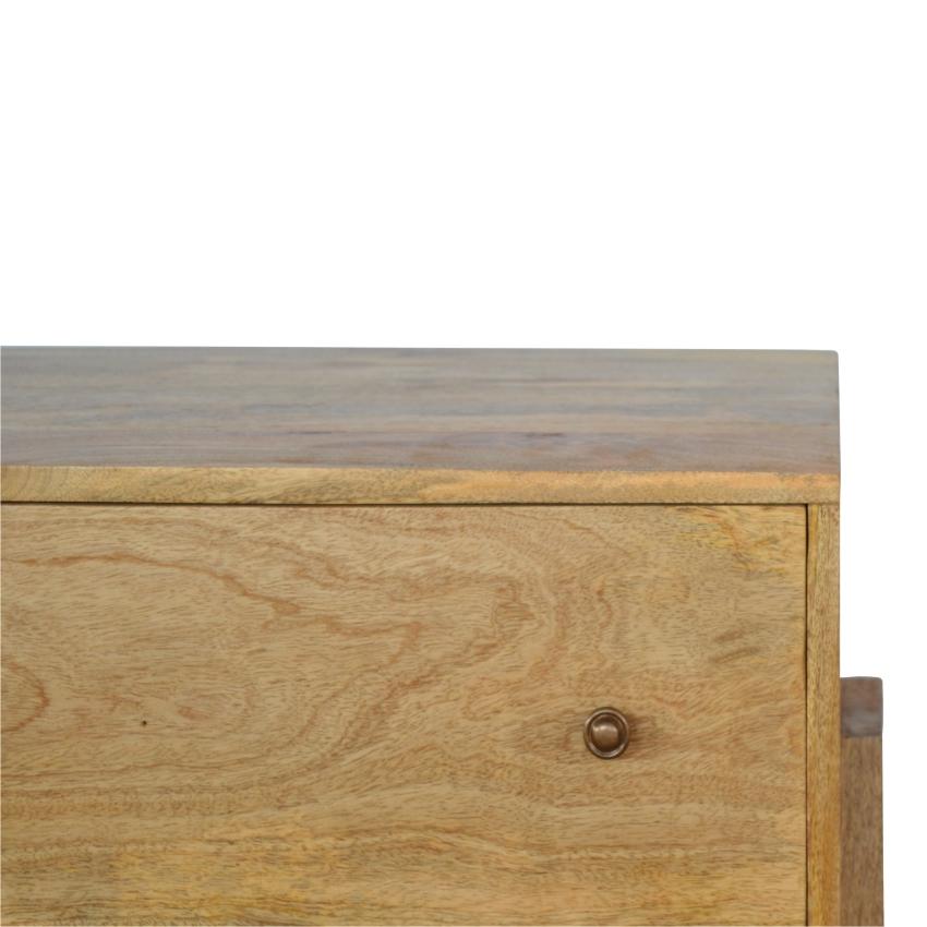 Trestle Mango Wood Chest of Drawers | 3 Drawers | Oak Finish