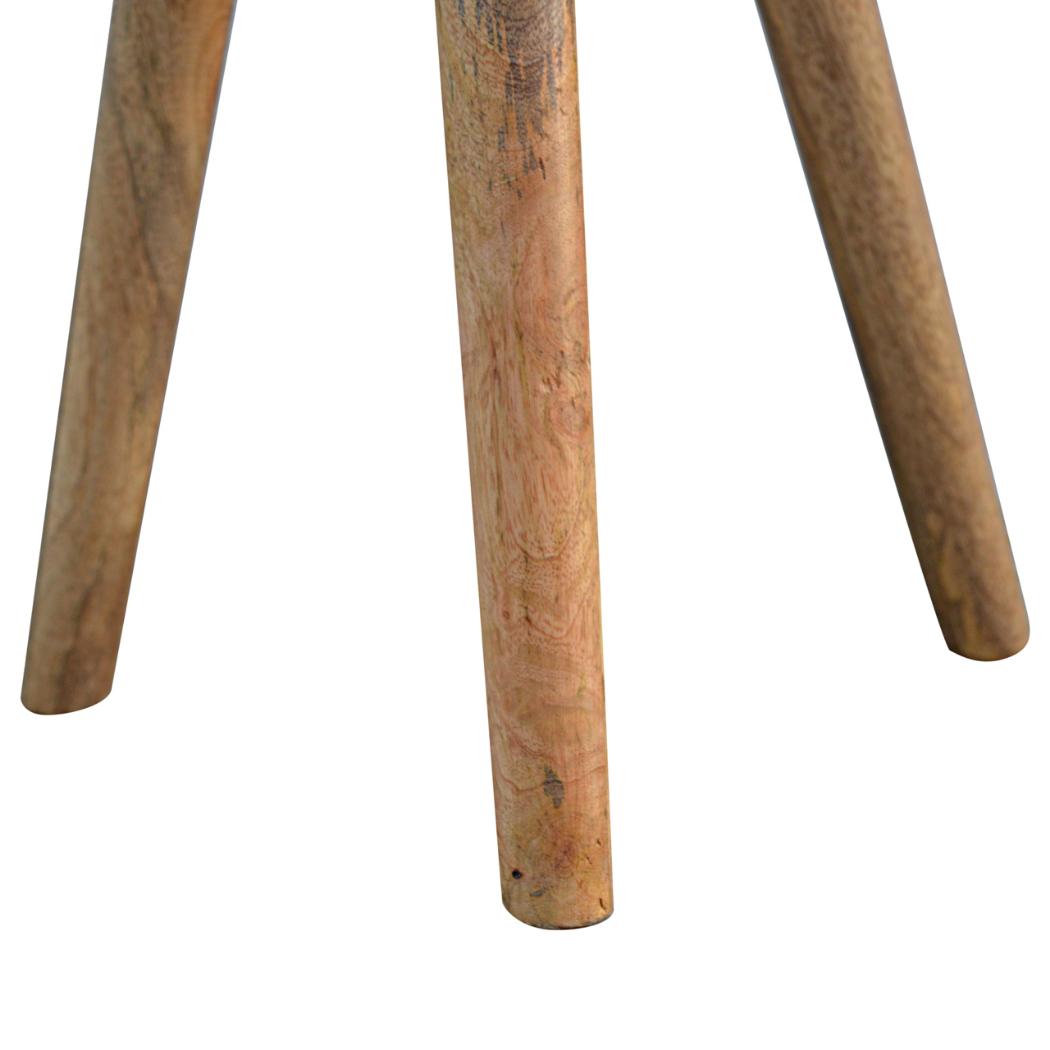 Triangular Tripod Accent Stool | Three-Leg Design | Compact Side Seating