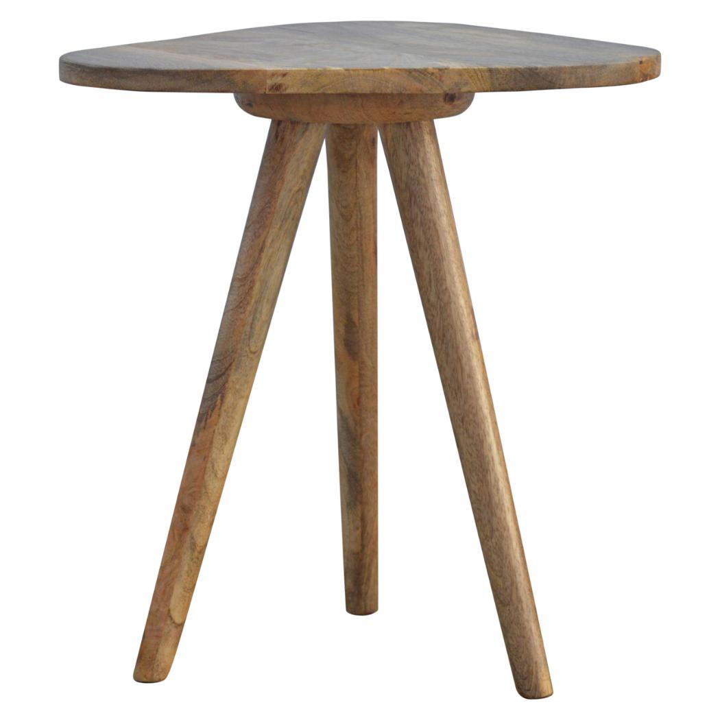 Triangular Tripod Accent Stool | Three-Leg Design | Compact Side Seating