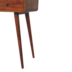 Triple Curved Console Table | Chestnut Finish | Sculptural Hallway Storage