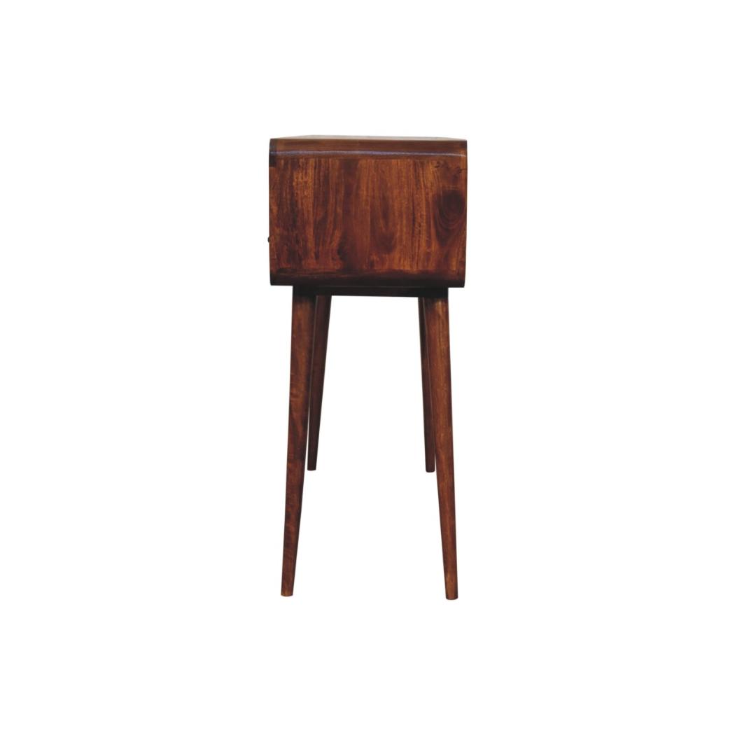 Triple Curved Console Table | Chestnut Finish | Sculptural Hallway Storage