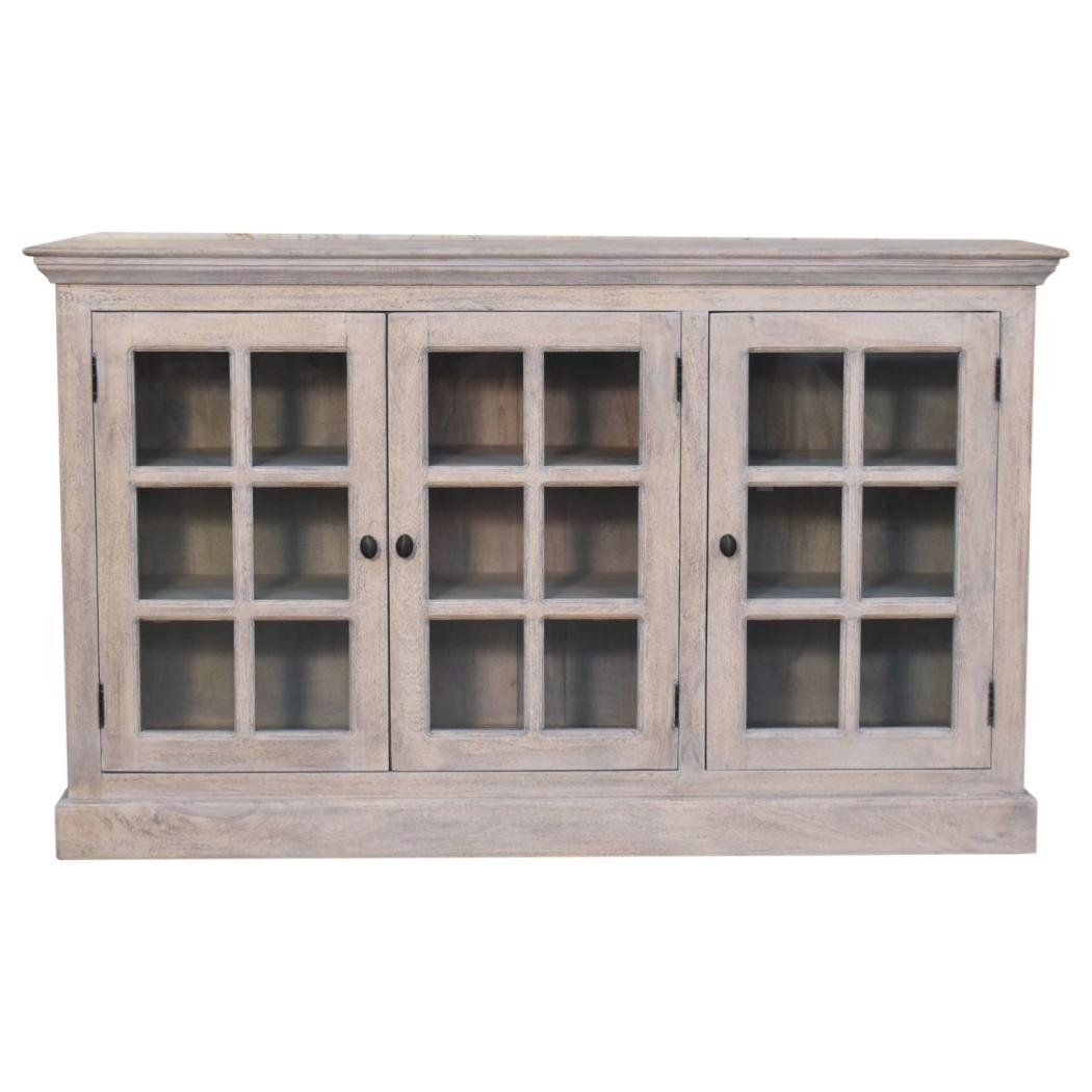 Triple Glazed Cabinet | Stone Wash Finish | Display Storage
