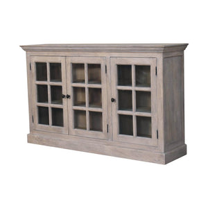 Triple Glazed Cabinet | Stone Wash Finish | Display Storage