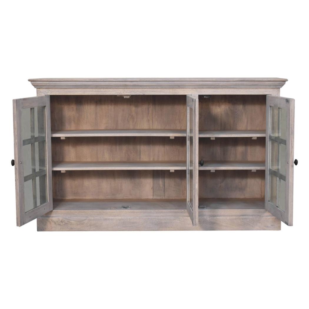 Triple Glazed Cabinet | Stone Wash Finish | Display Storage