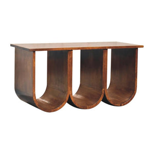 Triple Open Style Coffee Table | Solid Mango Wood | Living Room Storage
