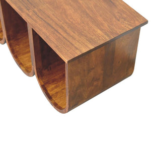 Triple Open Style Coffee Table | Solid Mango Wood | Living Room Storage
