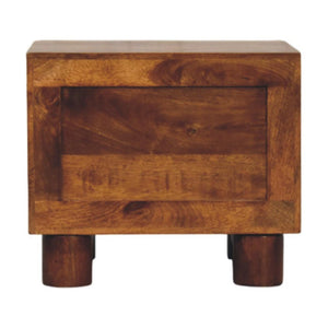 Tula Bedside Table | Solid Mango Wood | Chestnut Finish | 2 Drawers