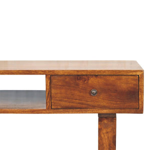 Tula Writing Desk | Solid Mango Wood | Chestnut Finish | 1 Drawer