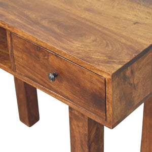 Tula Writing Desk | Solid Mango Wood | Chestnut Finish | 1 Drawer