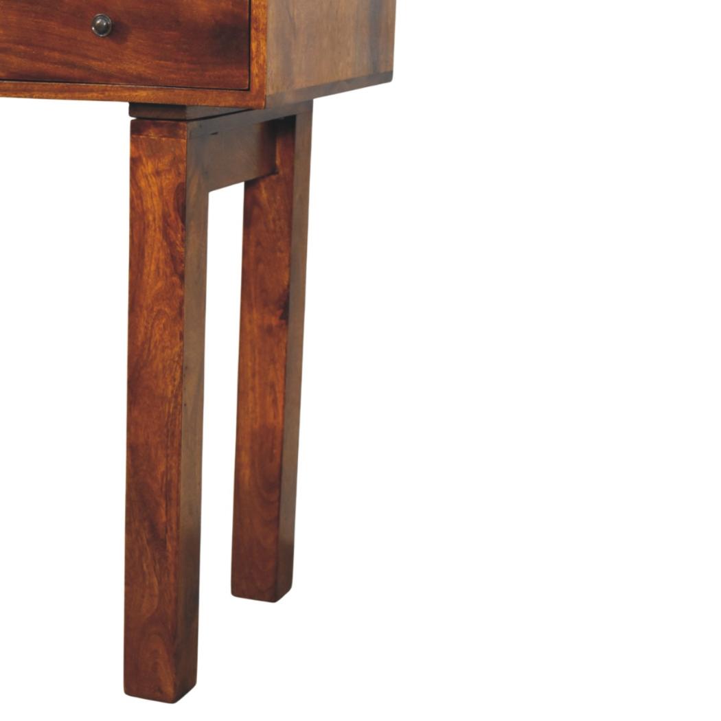 Tula Writing Desk | Solid Mango Wood | Chestnut Finish | 1 Drawer