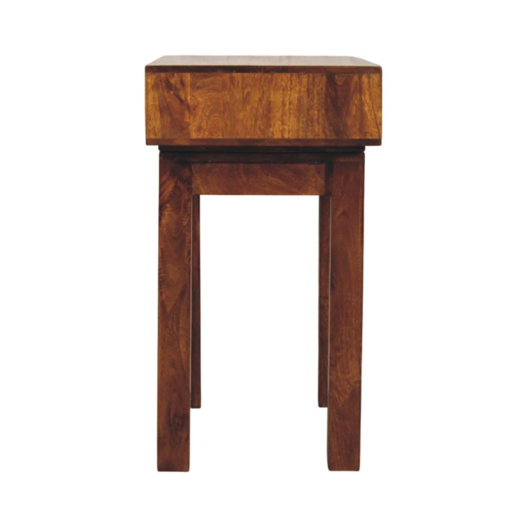 Tula Writing Desk | Solid Mango Wood | Chestnut Finish | 1 Drawer