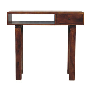Tula Writing Desk | Solid Mango Wood | Chestnut Finish | 1 Drawer