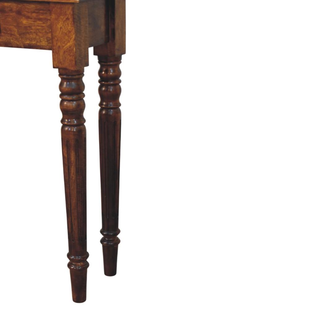 Turned-Leg Console Table | Solid Mango Wood | Chestnut Finish | 1 Drawer