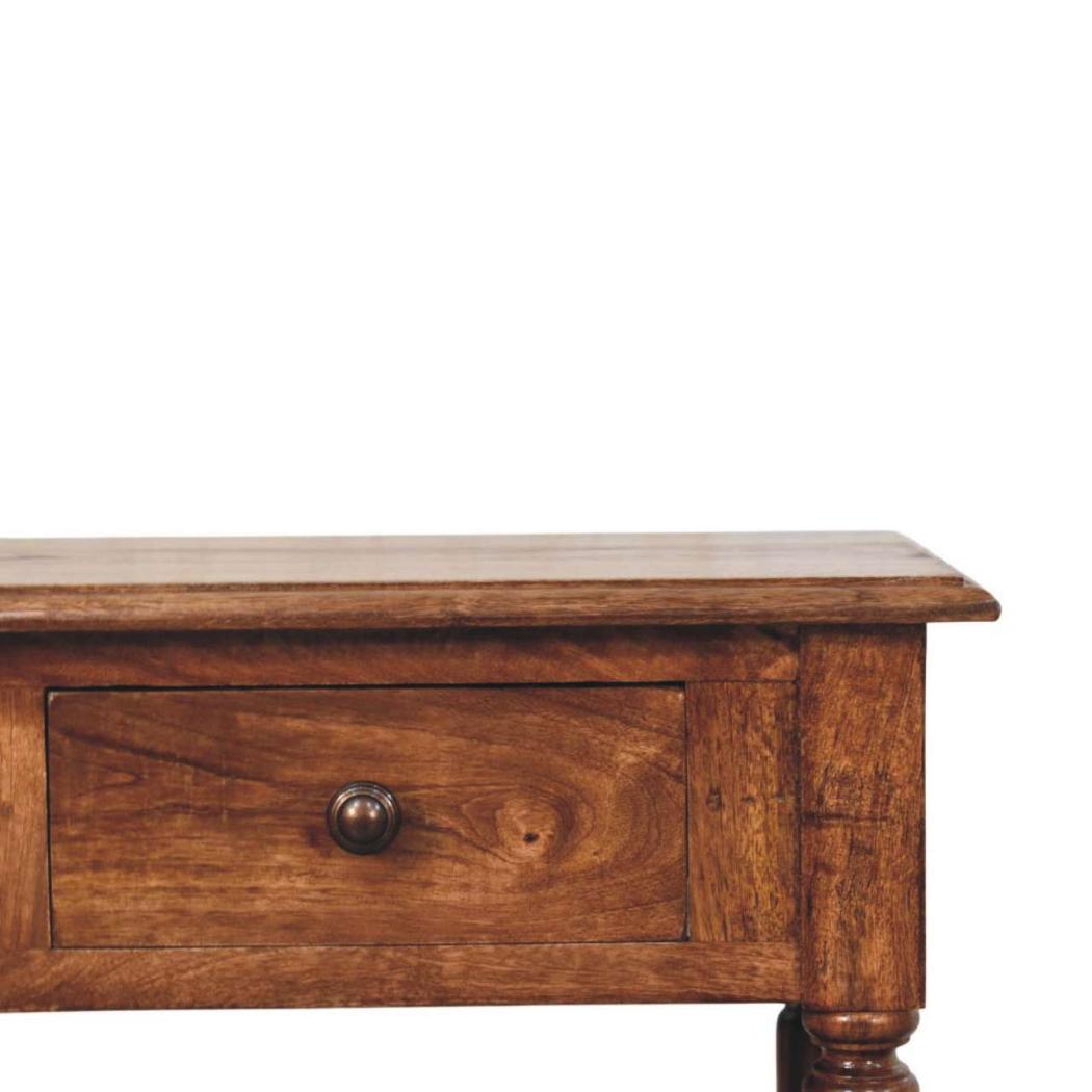 Turned-Leg Side Table with Shelves | Classic Multi-Level Storage