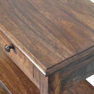 Turned-Leg Side Table with Shelves | Classic Multi-Level Storage