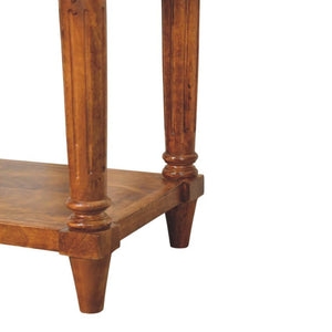 Turned Legs Chestnut Side Table | 1 Drawer Storage | Classic Timber Accent Table