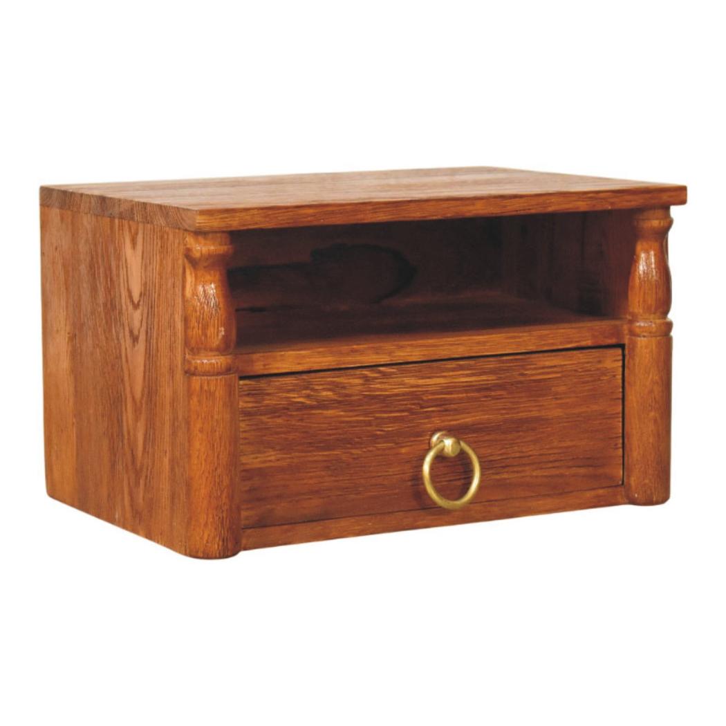 Turned Pillar Wall Nightstand | Sculptural Detail | Space-Saving Bedroom Furniture