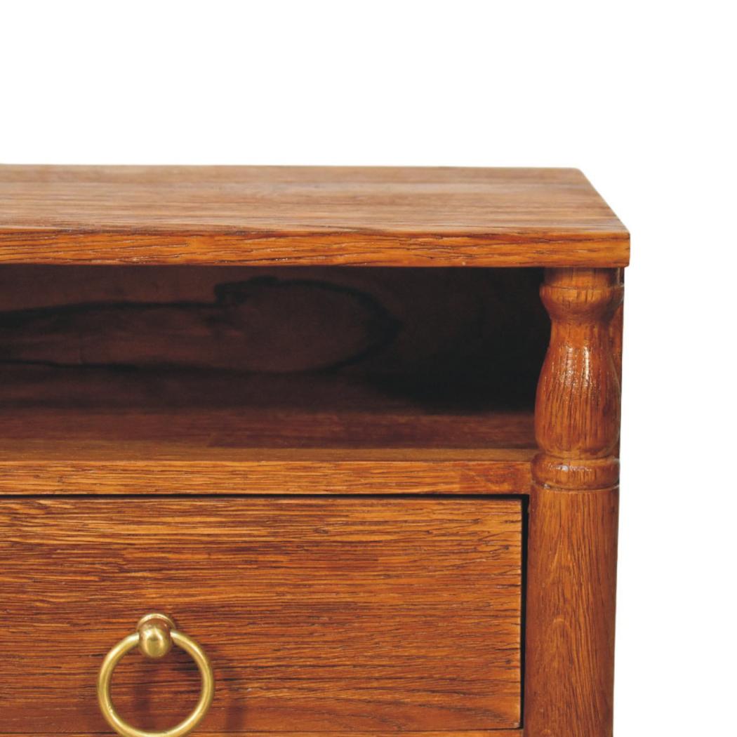 Turned Pillar Wall Nightstand | Sculptural Detail | Space-Saving Bedroom Furniture
