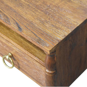 Turned Pillar Wall Nightstand | Sculptural Detail | Space-Saving Bedroom Furniture