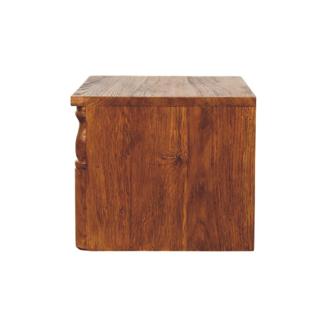Turned Pillar Wall Nightstand | Sculptural Detail | Space-Saving Bedroom Furniture