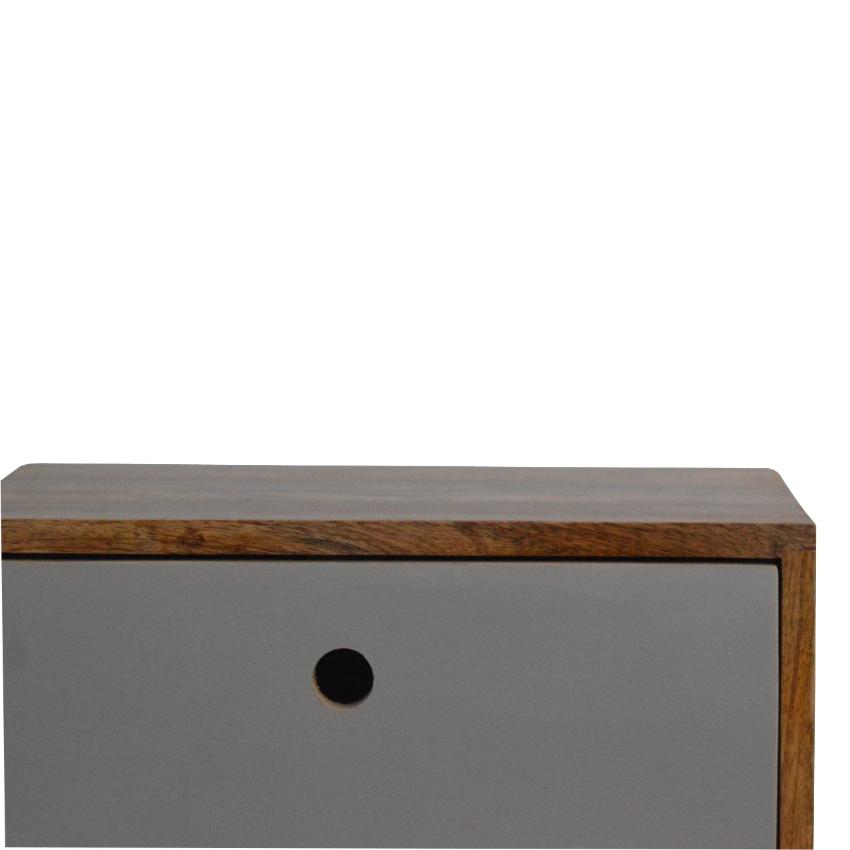 Two-Tone Grey Bedside Table | 2 Drawers | Solid Mango Wood