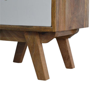 Two-Tone Grey Bedside Table | 2 Drawers | Solid Mango Wood