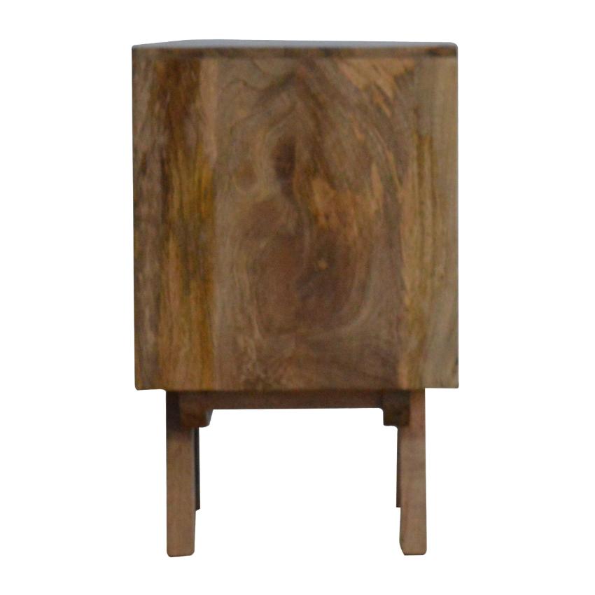 Two-Tone Grey Bedside Table | 2 Drawers | Solid Mango Wood