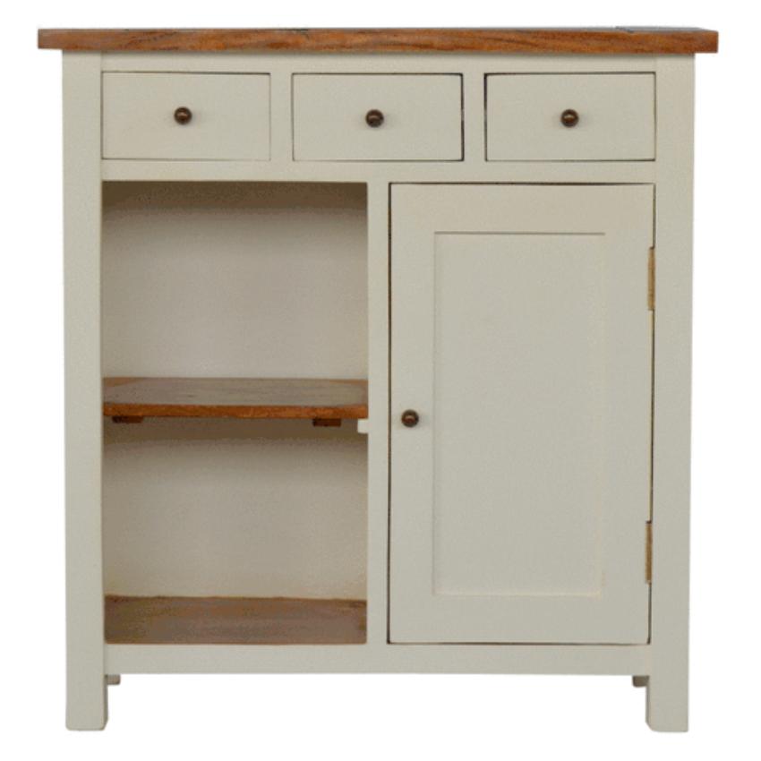 Two-Tone Kitchen Storage Unit | 3 Drawers | Mango & Acacia Wood
